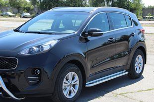 Бічний захист пороги майданчик Kia Sportage 2016+ кенгурятник захист задня дуги пороги 0222 фото
