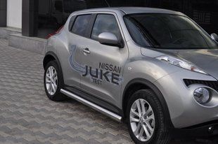 Бічні труби &Oslash;60 (2 шт., нерж.) для Nissan Juke 2010-2019 рр. dd22606 фото
