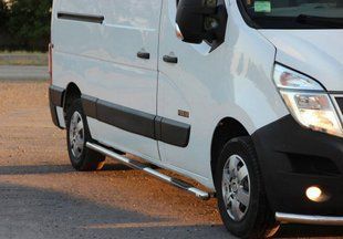 Бічні труби BB002 (2 шт., нерж.) Середня база для Opel Movano 2010↗ мм. dd29582 фото