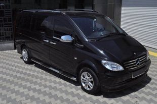 Бічні труби BB002 (2 шт., нерж.) d70, Коротка/Середня бази для Mercedes Viano 2004-2015 рр. dug6720354 фото