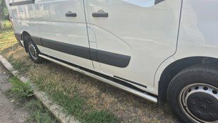 Пороги бічні труба Renault Master (98-21) D60 без накладок длинная база 1647690881 фото