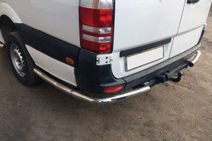 Бічні труби за заднім колесом кутові (2 шт, нерж) Середня для Mercedes Sprinter 2006-2018 років. dd26364 фото