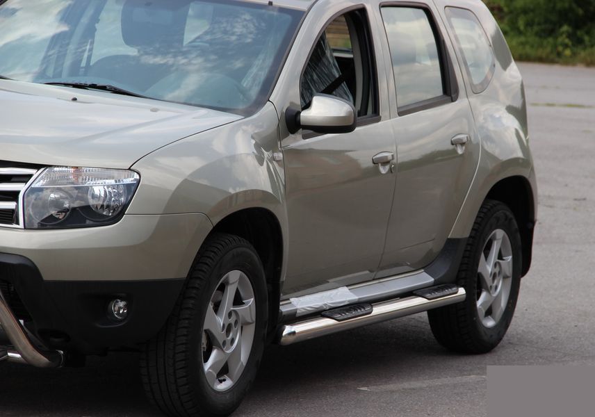 Боковая защита пороги трубы Dacia Duster 2010+ кенгурятник защита бампера дуги пороги 0966 фото