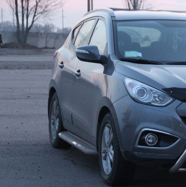 Боковая защита пороги площадка Hyundai IX-35 2010+ защита бампера дуги пороги 0913 фото