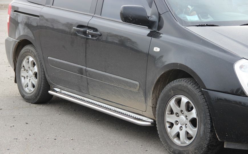 Боковая защита пороги площадка Kia Carnival 2006-2012 кенгурятник защита задняя дуги пороги 0187 фото
