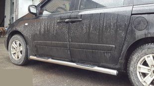 Бічний захист пороги труби Kia Carnival 2006-2012 кенгурятник захист задня дуги пороги 0186 фото