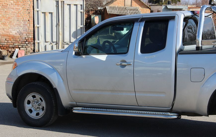 Бічний захист пороги майданчик Nissan Navara 2005-2014 кенгурятник захист задня дуги пороги 0326 фото