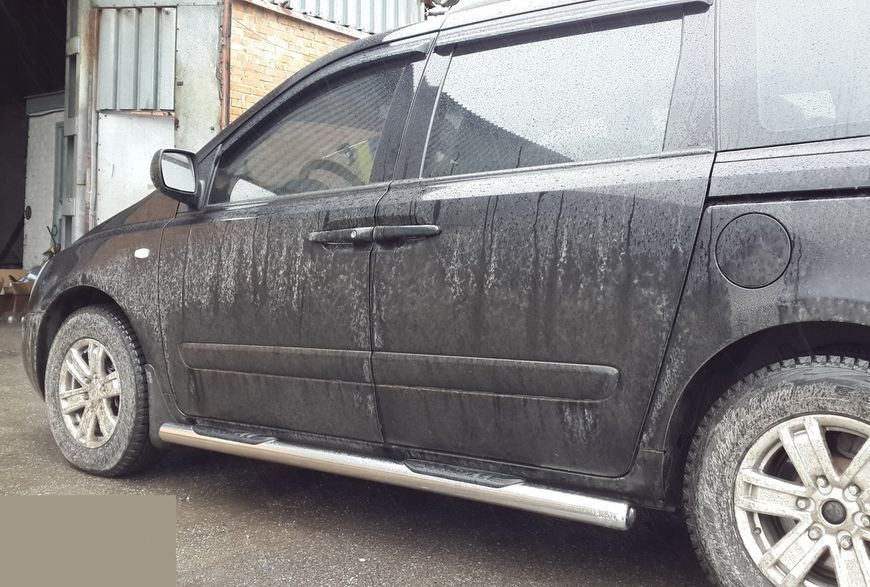 Боковая защита пороги трубы Kia Carnival 2006-2012 кенгурятник защита задняя дуги пороги 0186 фото