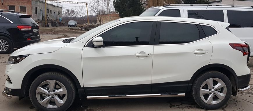 Бічний захист пороги труби Nissan Qashqai 17+ 06-13 14-17 захист заднього бампера дуги пороги 0446 фото