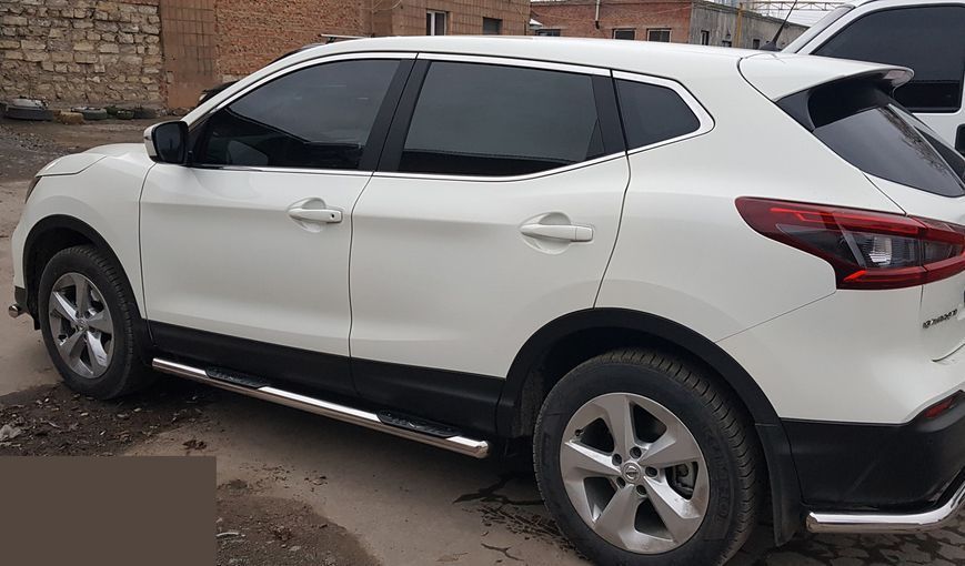 Бічний захист пороги труби Nissan Qashqai 17+ 06-13 14-17 захист заднього бампера дуги пороги 0446 фото