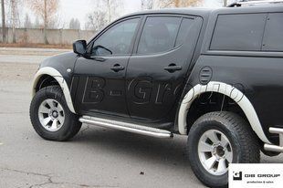 Пороги бічні труба з листом Mitsubishi L-200 Triton (2006-2021) D60 1647692064 фото