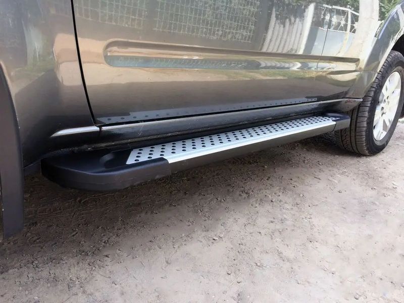 Пороги боковые труба с листом Ford Explorer (2010+) D 60 Silver-Black-edge S2-09.6 фото