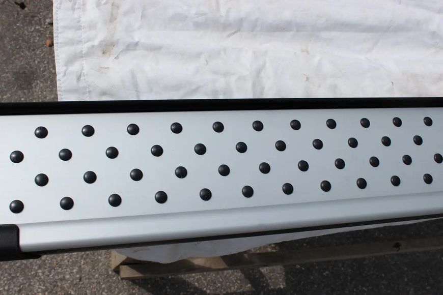 Пороги боковые труба с листом Ford Explorer (2010+) D 60 Silver-Black-edge S2-09.6 фото