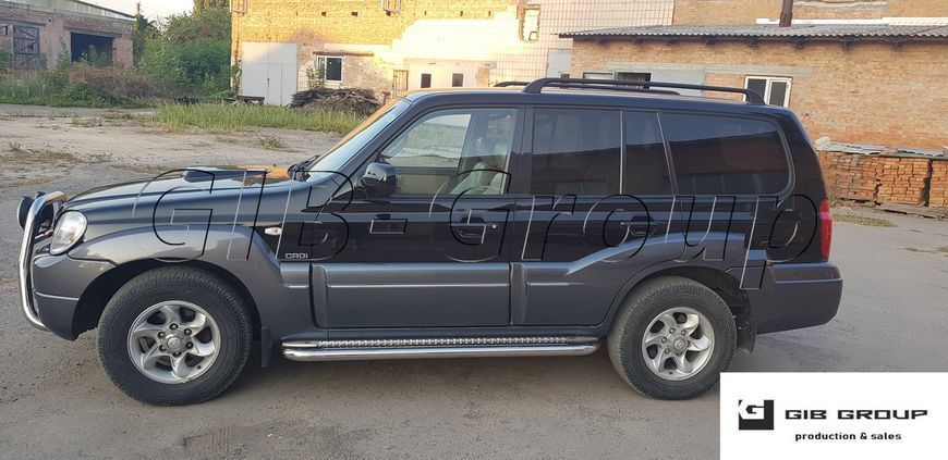 Пороги бічні труба з листом Hyundai Terracan (2001-2007) D60 Silver 1647691542 фото