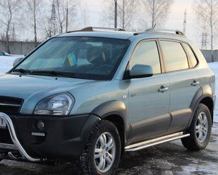 Бічний захист пороги майданчик Hyundai Tucson 2004-2010 кенгурятник захист бампера дуги пороги 0943 фото