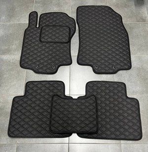 Автоковрики в салон из Экокожи на Nissan Rogue USA 2013+/Ниссан Рог,Чёрные 11457 фото