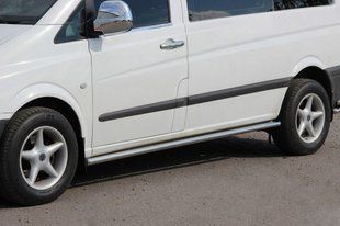 Бічні труби BB001 (2 шт., нерж.) d60, Коротка/Середня бази для Mercedes Vito W639 2004-2015рр. dug639542 фото