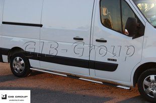 Пороги бічні труба з листом Nissan NV-400 (2010) D60 средняя база 1647692787 фото
