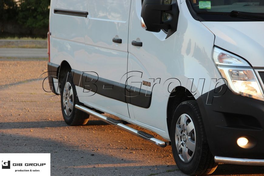 Пороги боковые труба с листом Nissan NV-400 (2010) D60 средняя база 1647692787 фото