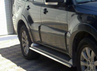 Бічні труби під рідний (2 шт., нерж.) для Mitsubishi Pajero Wagon III dug634922 фото