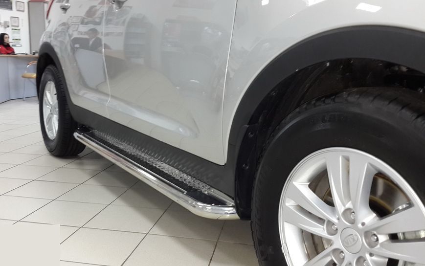 Бічний захист пороги майданчик Kia Sportage 2010-2015 кенгурятник захист задня дуги пороги 0216 фото