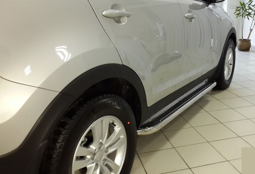 Бічний захист пороги майданчик Kia Sportage 2010-2015 кенгурятник захист задня дуги пороги 0216 фото