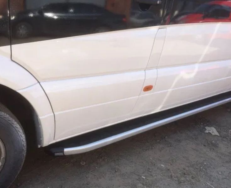 Бічний захист пороги майданчик Mercedes Sprinter 2006-13, 1995-06, 2014+ кенгурятник захист задня дуги пороги 0090 фото