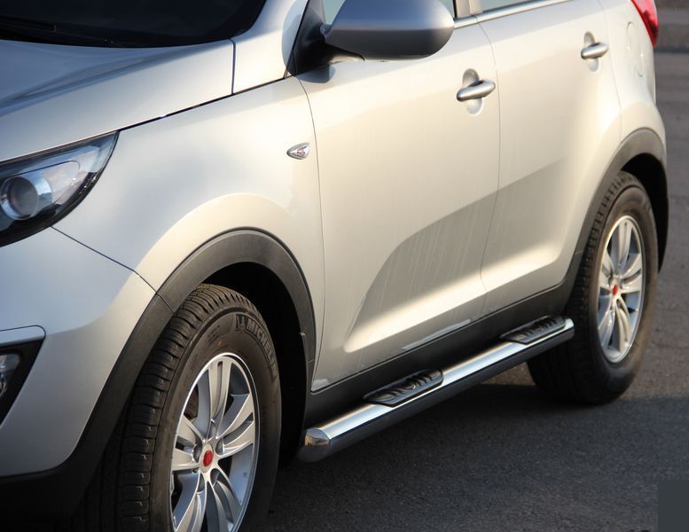 Бічний захист пороги труби Kia Sportage 2010-2015 кенгурятник захист задня дуги пороги 0215 фото