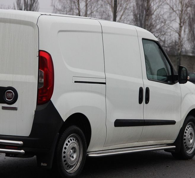 Боковая защита пороги площадка Fiat Doblo 2015+ защита заднего бампера дуги пороги 0593 фото