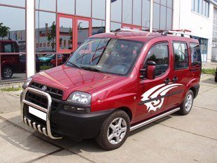 Бічний захист пороги труби Fiat Doblo захист заднього бампера дуги пороги 0581 фото