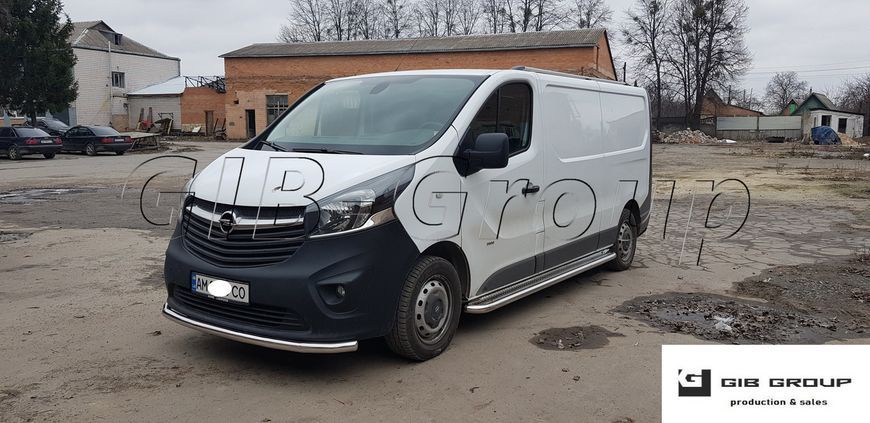 Пороги боковые труба с листом Opel Vivaro (01-21) D60 короткая база 1647692812 фото