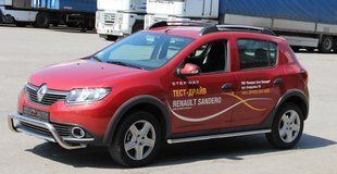 Боковая защита пороги трубы Dacia Sandero 2013+ кенгурятник защита бампера дуги пороги 0973 фото