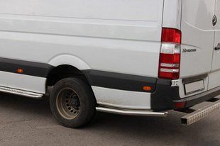 Бічні труби за заднім колесом (2 шт., нерж) Середня база, 60мм для Volkswagen Crafter 2017↗ мм. dug634725 фото