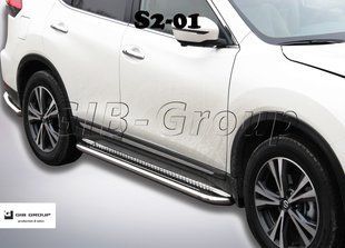 Пороги бічні труба з листом Nissan X- Trail (2007-2021) D60 1647692800 фото