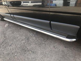 Бокові пороги Premium (2 шт., нерж.) 60 мм, коротка база для Nissan Primastar 2002-2014рр. dug6720571 фото