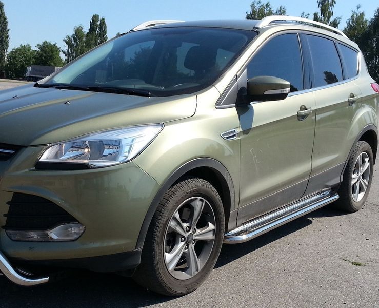 Боковая защита пороги площадка Ford Kuga 2013+, 2008-12, 2017+ кенгурятник защита задняя дуги пороги 0163 фото