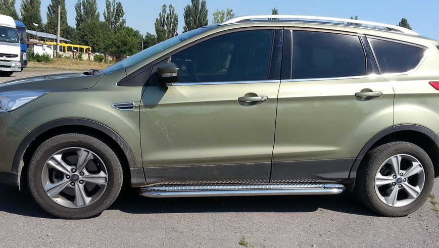 Боковая защита пороги площадка Ford Kuga 2013+, 2008-12, 2017+ кенгурятник защита задняя дуги пороги 0163 фото