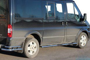 Бічні труби BB002 (2 шт., нерж.) 60 мм, середня база для Ford Transit 2000-2014 рр. dd28201 фото