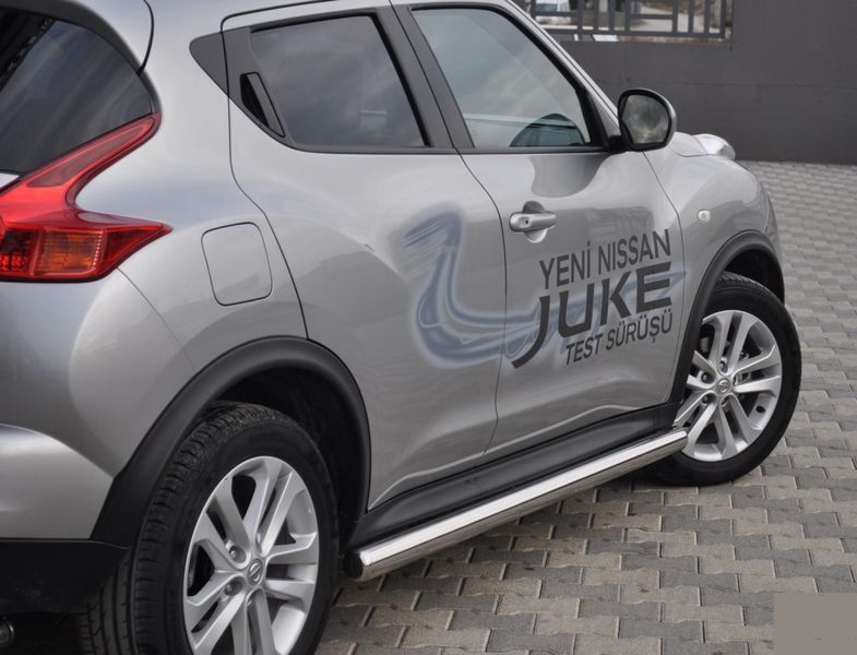 Боковая защита пороги трубы Nissan Juke 10-14, 14+ Защита заднего бампера дуги пороги 0317 фото
