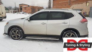 Бокові пороги Premium (2 шт., нерж.) &Oslash;60 для Nissan X-trail T32 / Rogue 2014↗ мм. dd60611 фото